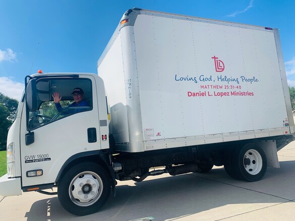 Daniel Lopez in small moving truck